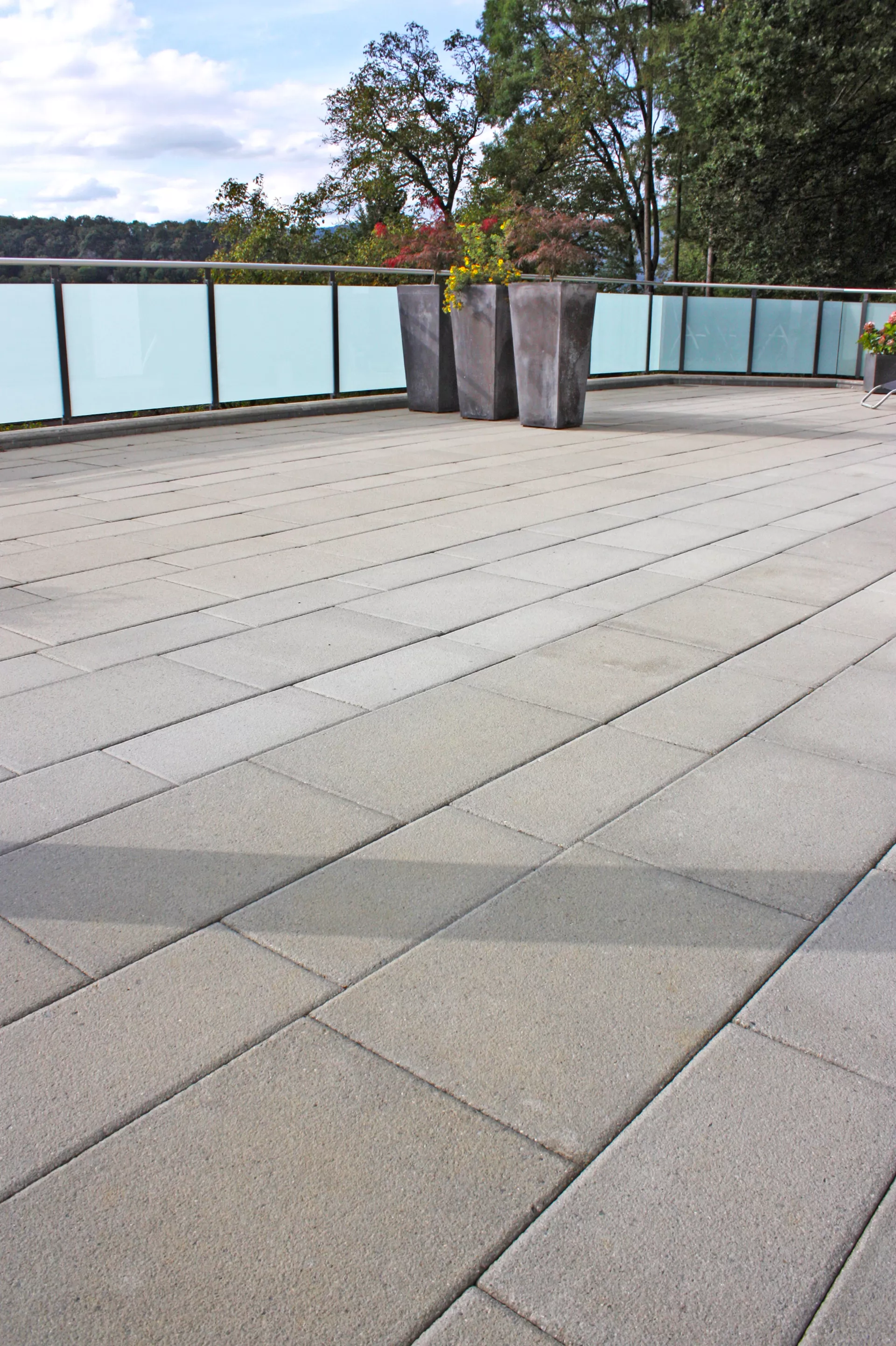 FINALGO Vakuum Gehwegplatte grau gestrahlt gefast L 60 cm B 40 cm H 4 cm