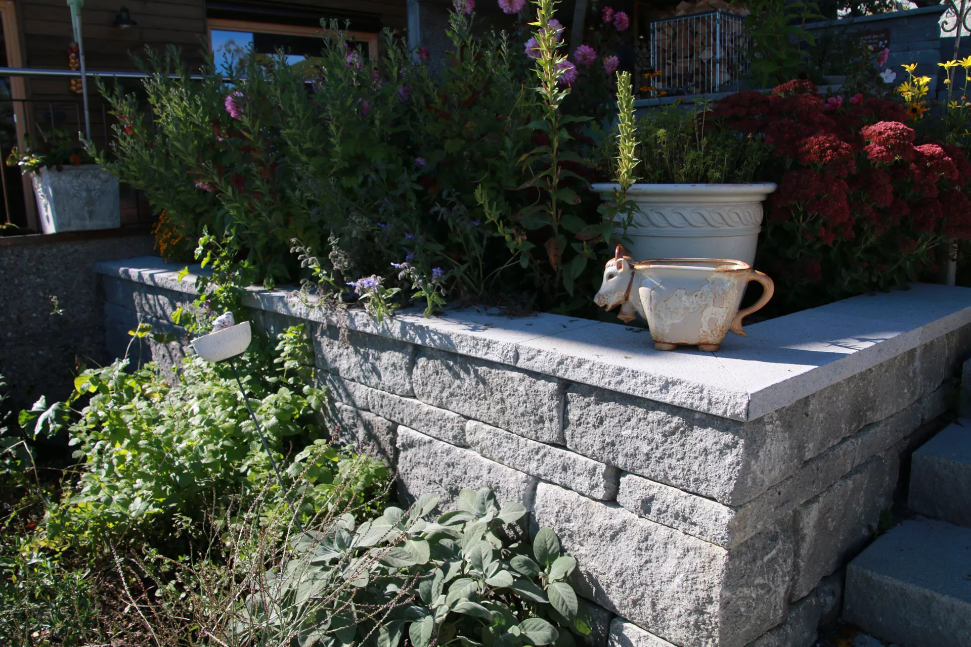 SANTURO Landhausmauer Typ 2 2-seitig gespalten grau Kanten gebrochen L 30-50 cm B 25 cm H 15 cm