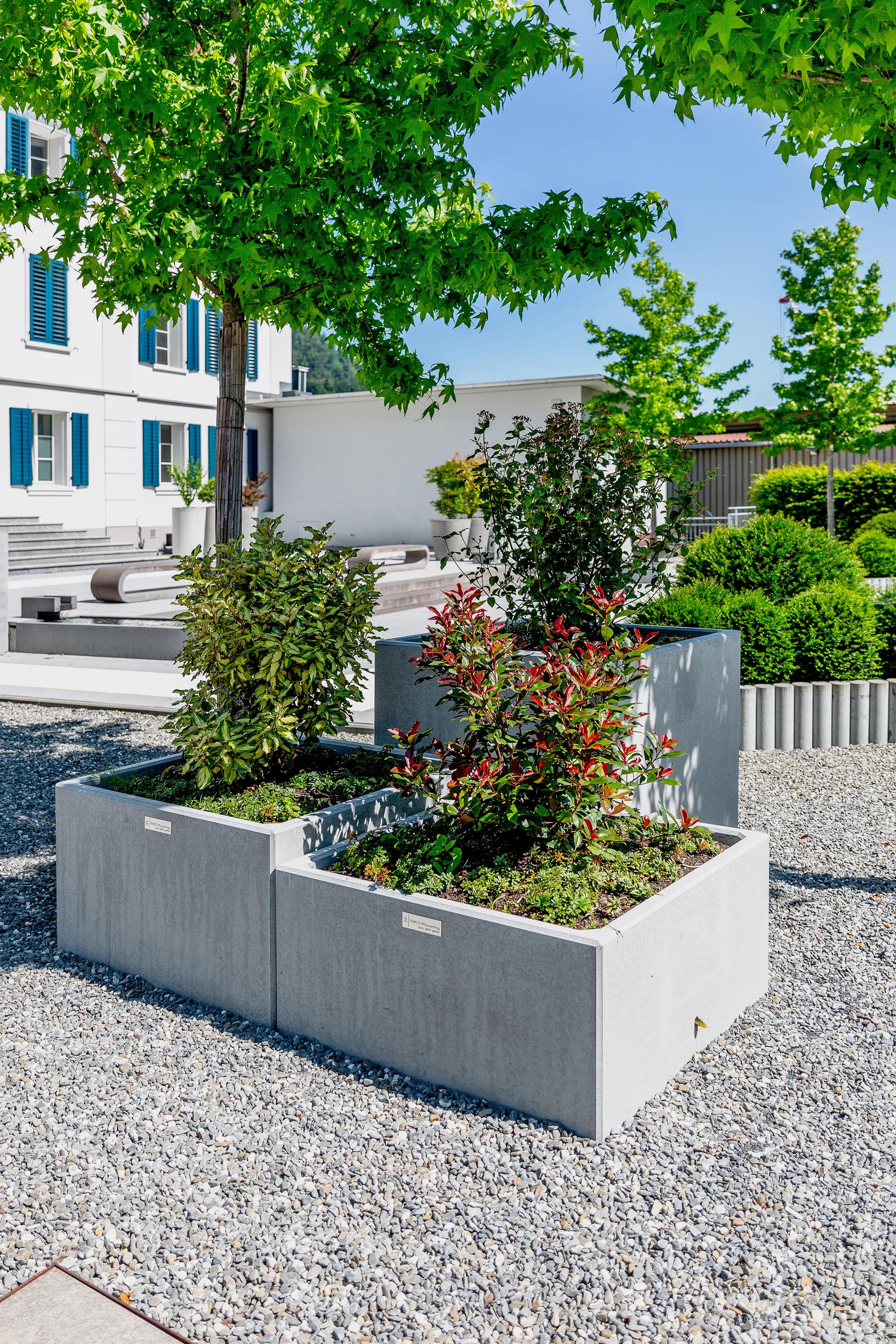 PARCO Pflanzentrog quadratisch grau glatt L 100 cm B 100 cm H 50 cm W 5 cm