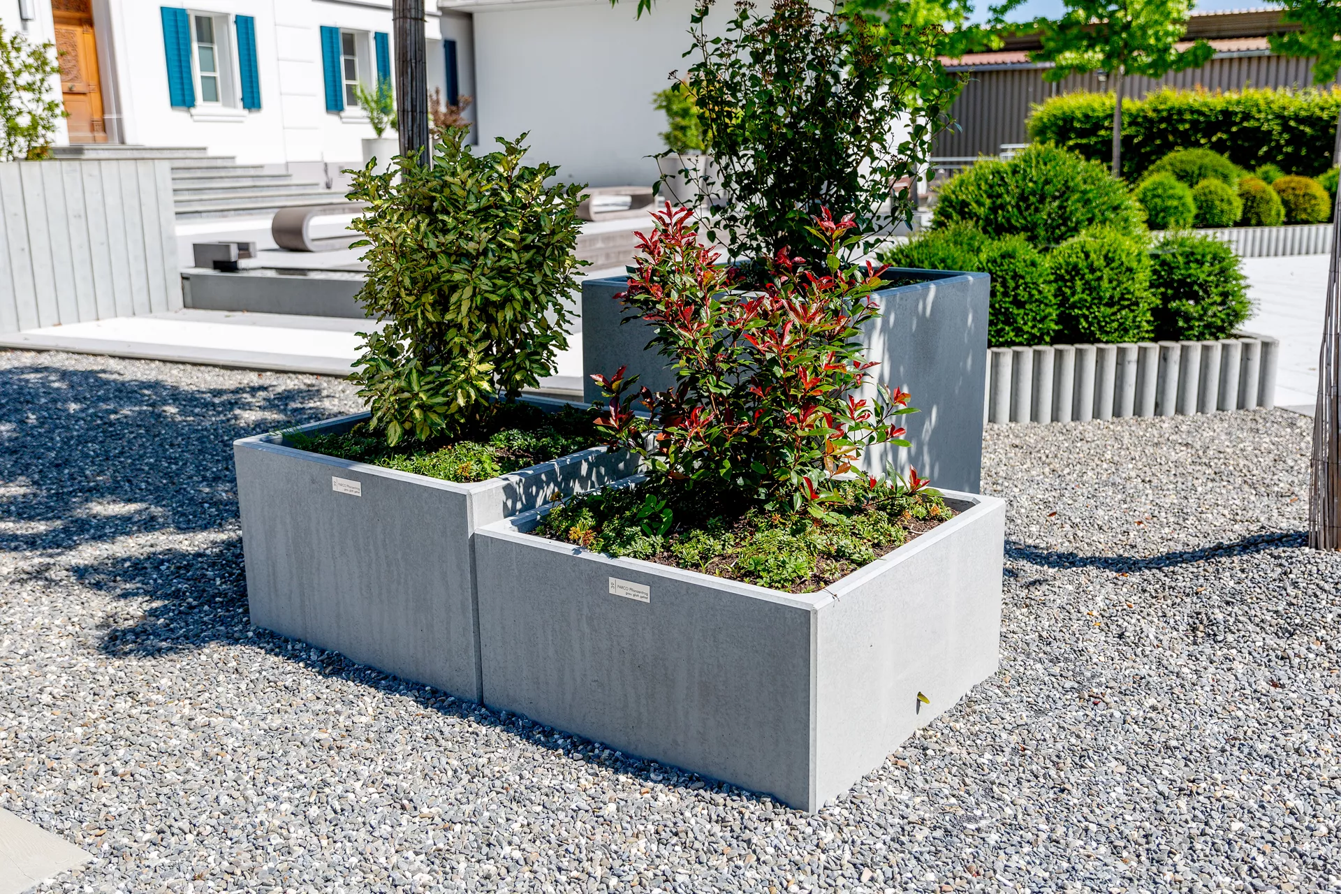 PARCO Pflanzentrog quadratisch grau glatt L 100 cm B 100 cm H 50 cm W 5 cm