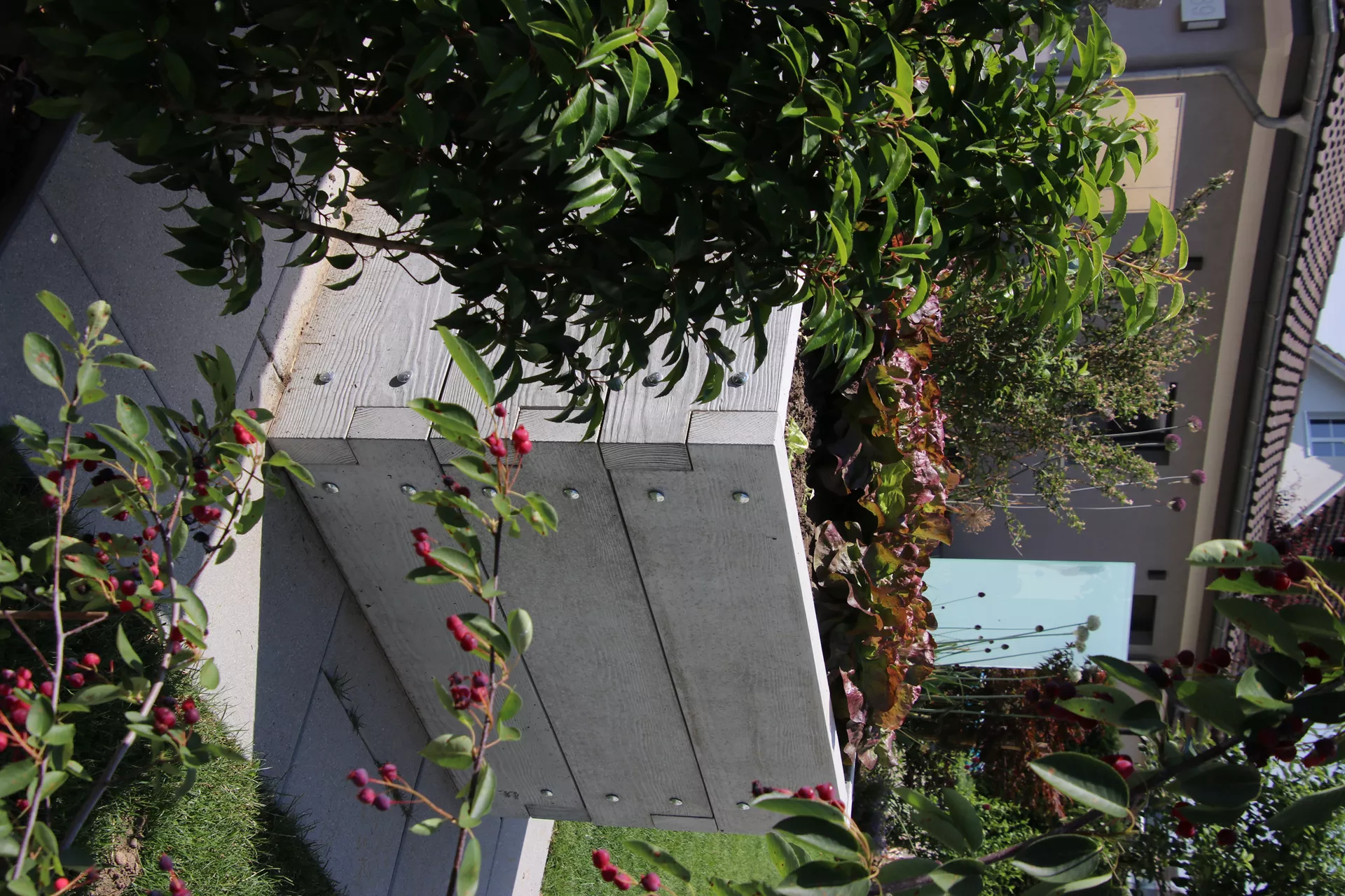 Hochbeet mit Holzstruktur Typ 2 naturgrau strukturiert leicht gefast bewehrt L 234 cm B 120 cm H 75 cm W 6 cm