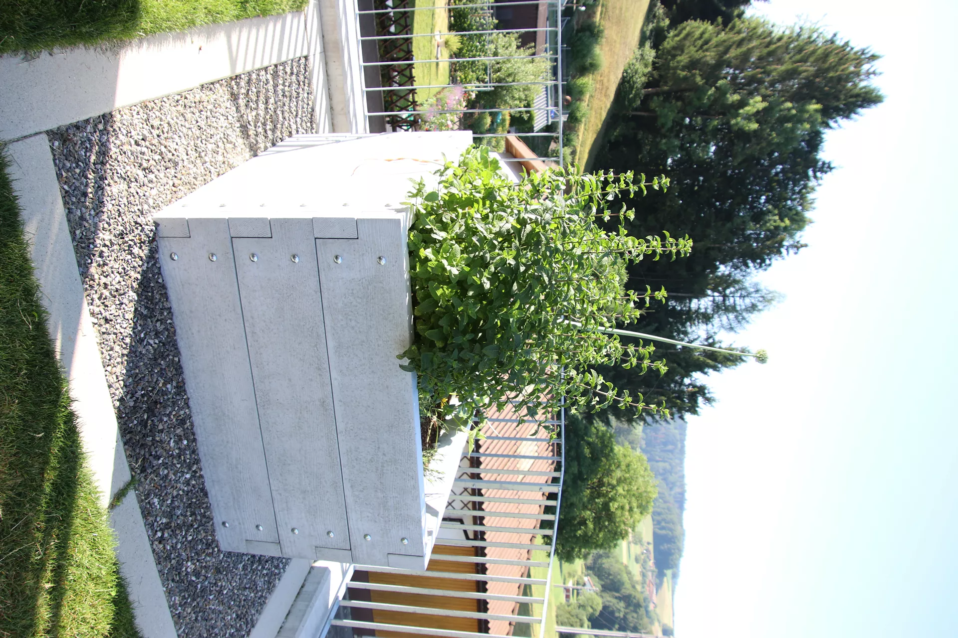 Hochbeet mit Holzstruktur Typ 1 naturgrau strukturiert leicht gefast bewehrt L 120 cm B 120 cm H 75 cm W 6 cm