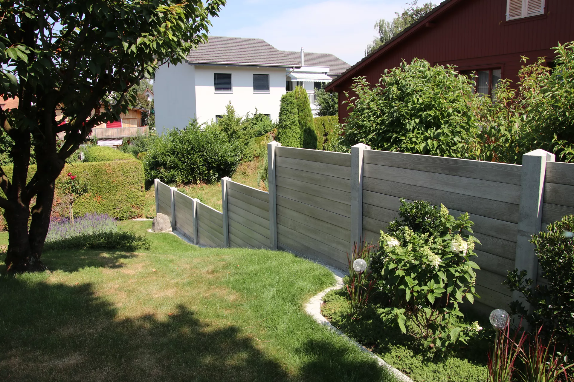 Betonbrett gegossen leicht bewehrt grau glatt vollkantig L 200 cm B 4 cm H 30 cm