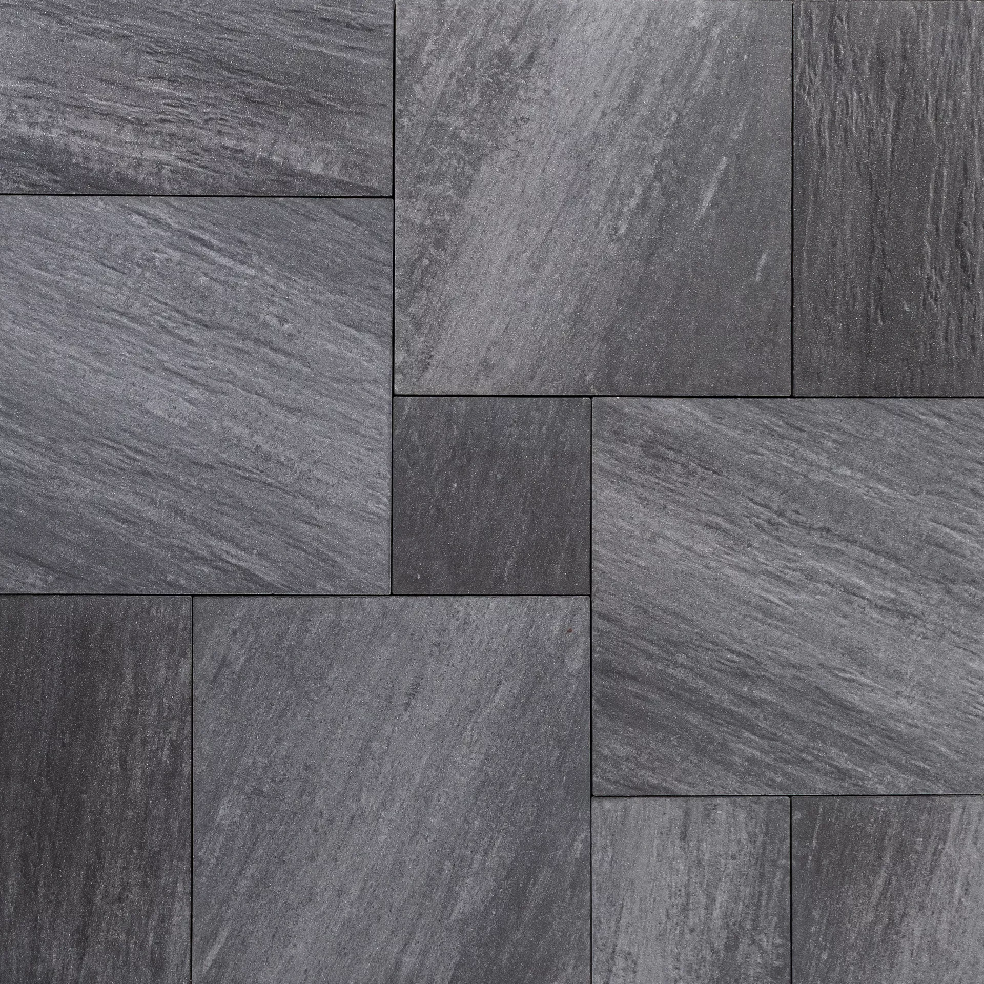 NATURE MOMENTS Gartenplatte dunkelgrau mit Schieferstruktur vollkantig L 60 cm B 60 cm H 5.5 cm