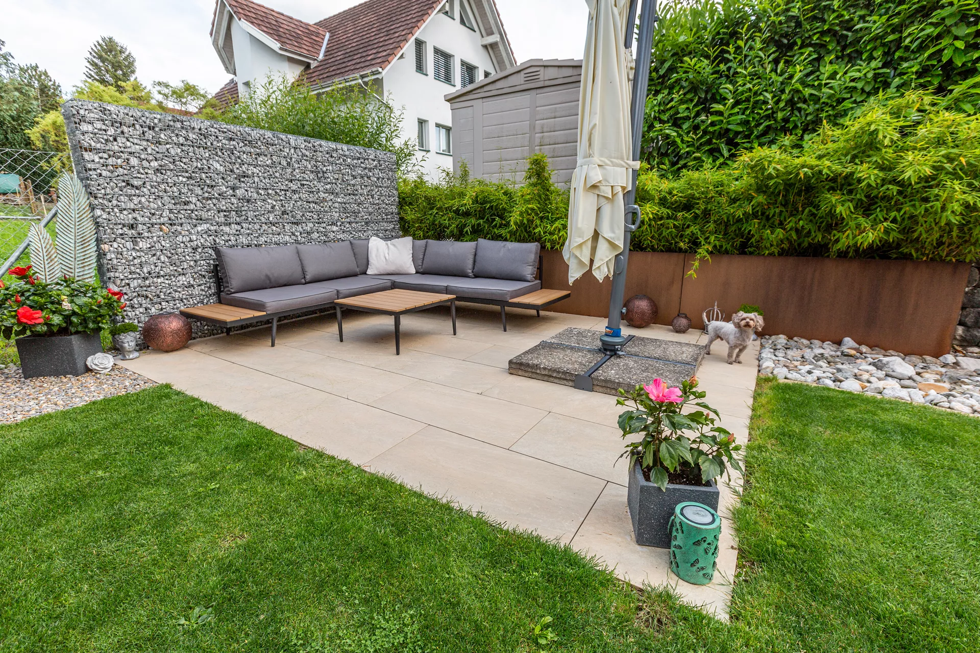 Feinsteinzeug Gehwegplatte Pietra di Barge beige strukturiert vollkantig L 90 cm B 45 cm H 2 cm