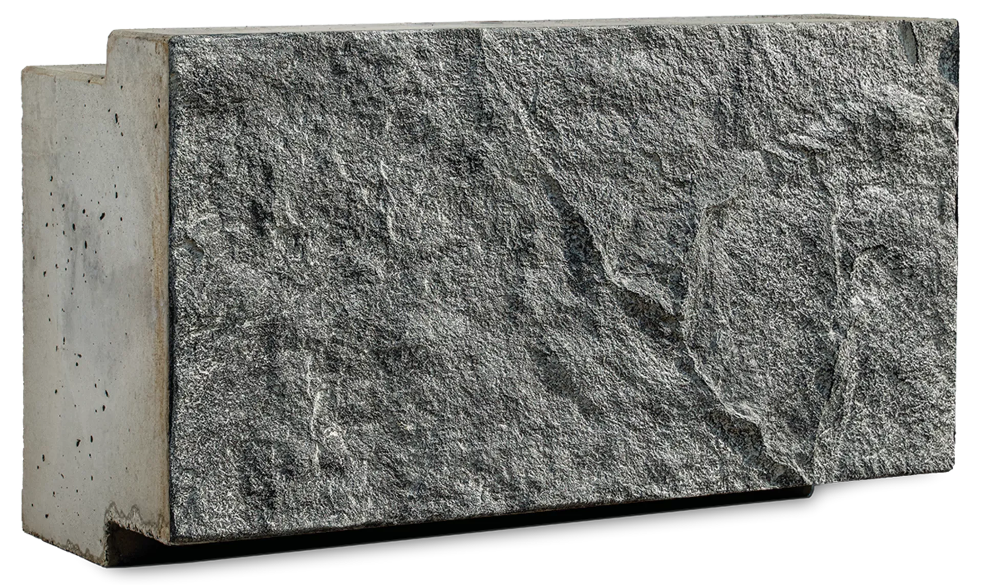 FELSMAUER Böschungselement Mittelstein grau-schwarz strukturiert L 98 cm B 50 cm H 50 cm