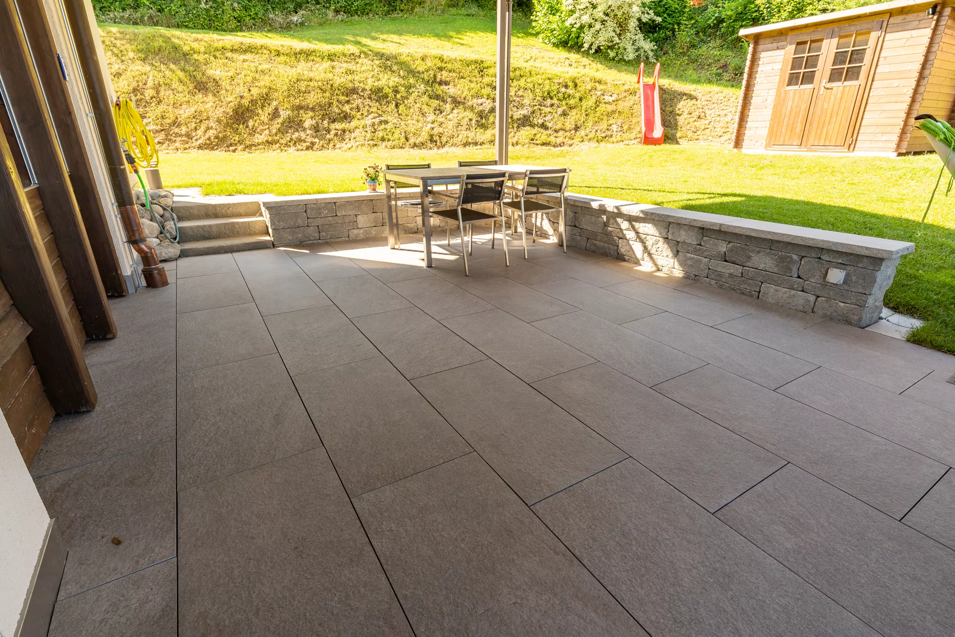 Feinsteinzeug Gehwegplatte Pietra di Combe braun strukturiert vollkantig L 90 cm B 45 cm H 2 cm