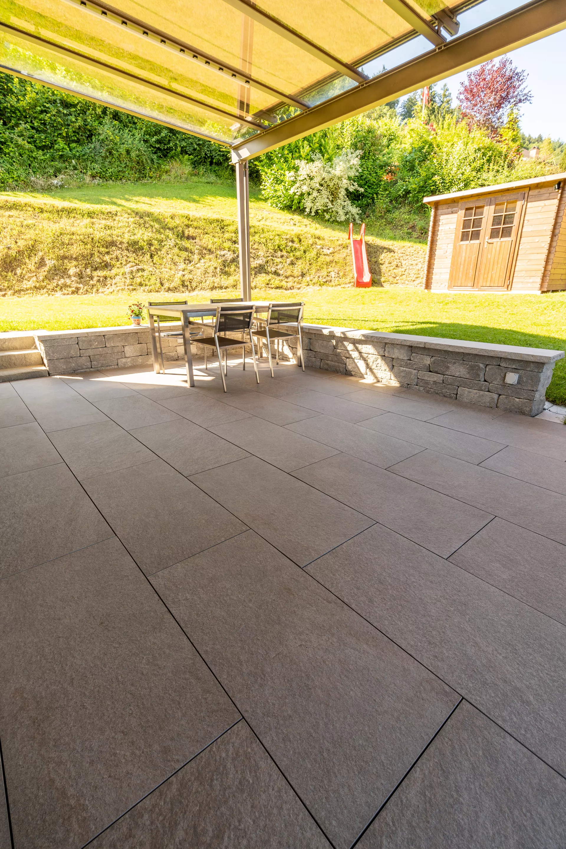 Feinsteinzeug Gehwegplatte Pietra di Combe braun strukturiert vollkantig L 90 cm B 45 cm H 2 cm