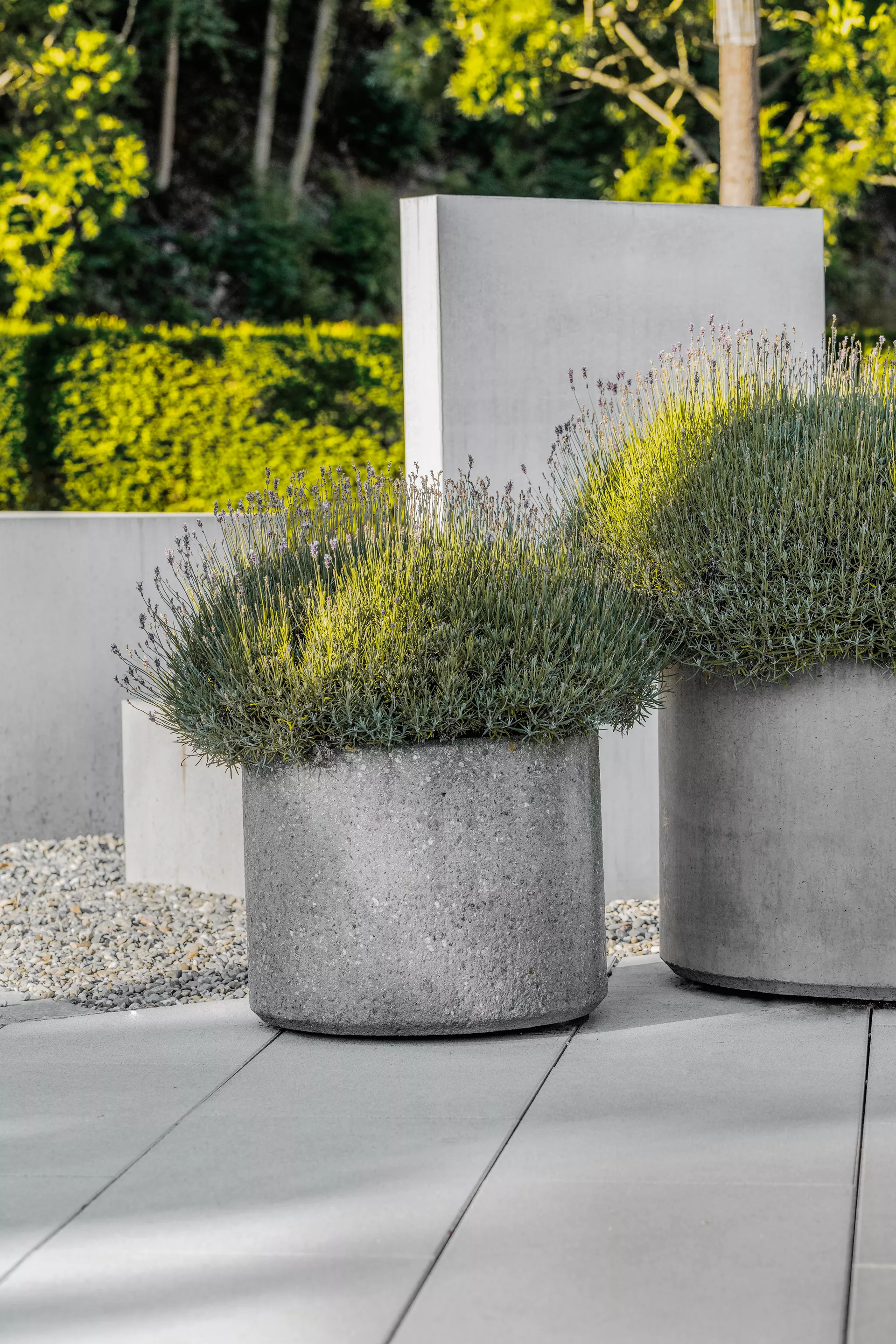 PARCO Pflanzentrog rund grau gestrahlt OD 50 cm H 40 cm W 4 cm R 25 cm