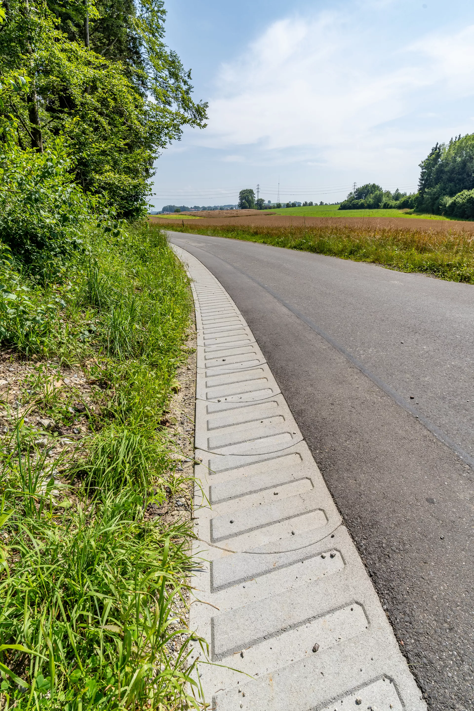 STRADAFINO Bankett- und Spurelement grau gerillt gefast L 50 cm B 50 cm H 14 cm