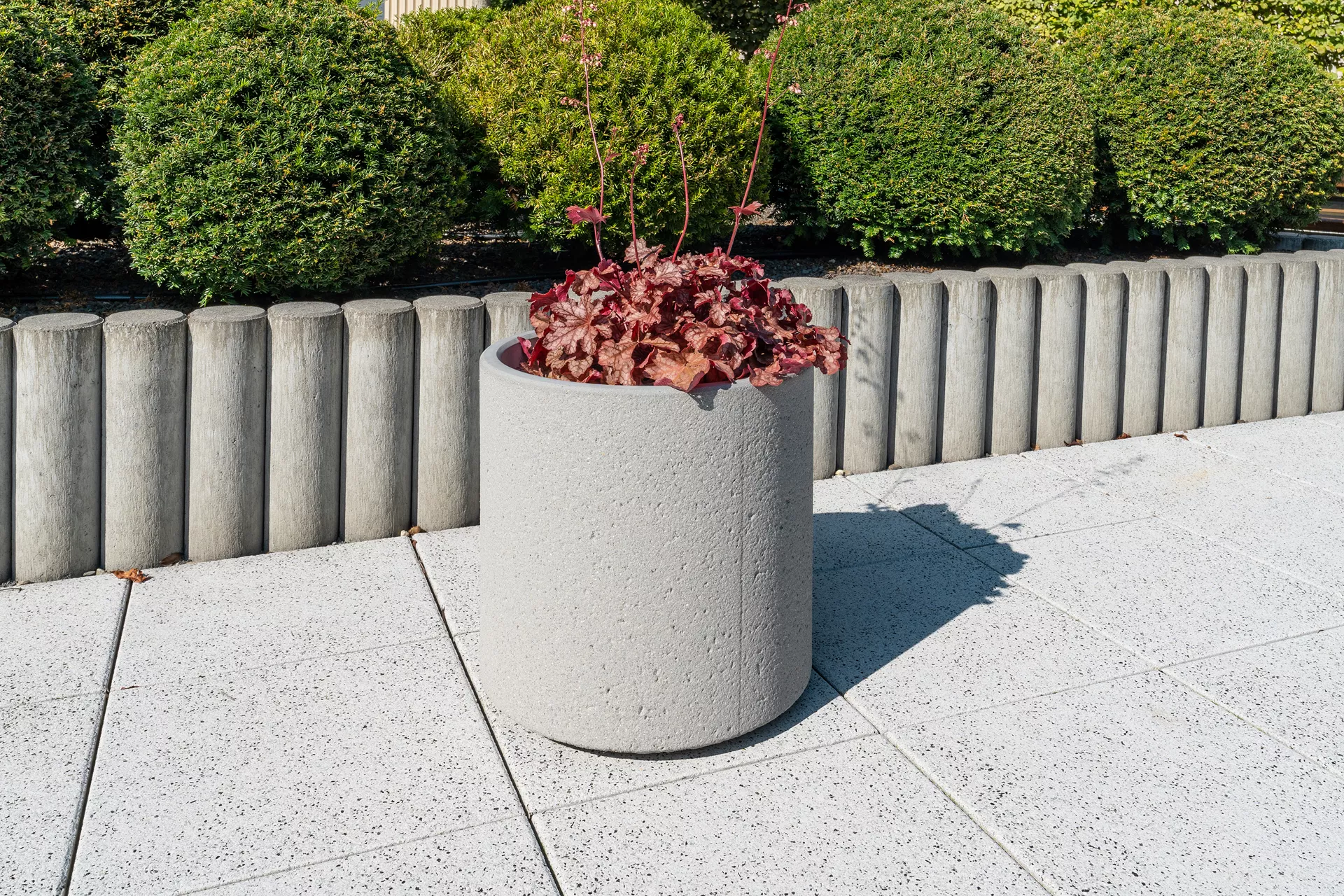 PARCO Pflanzentrog rund grau gestrahlt OD 50 cm H 40 cm W 4 cm R 25 cm