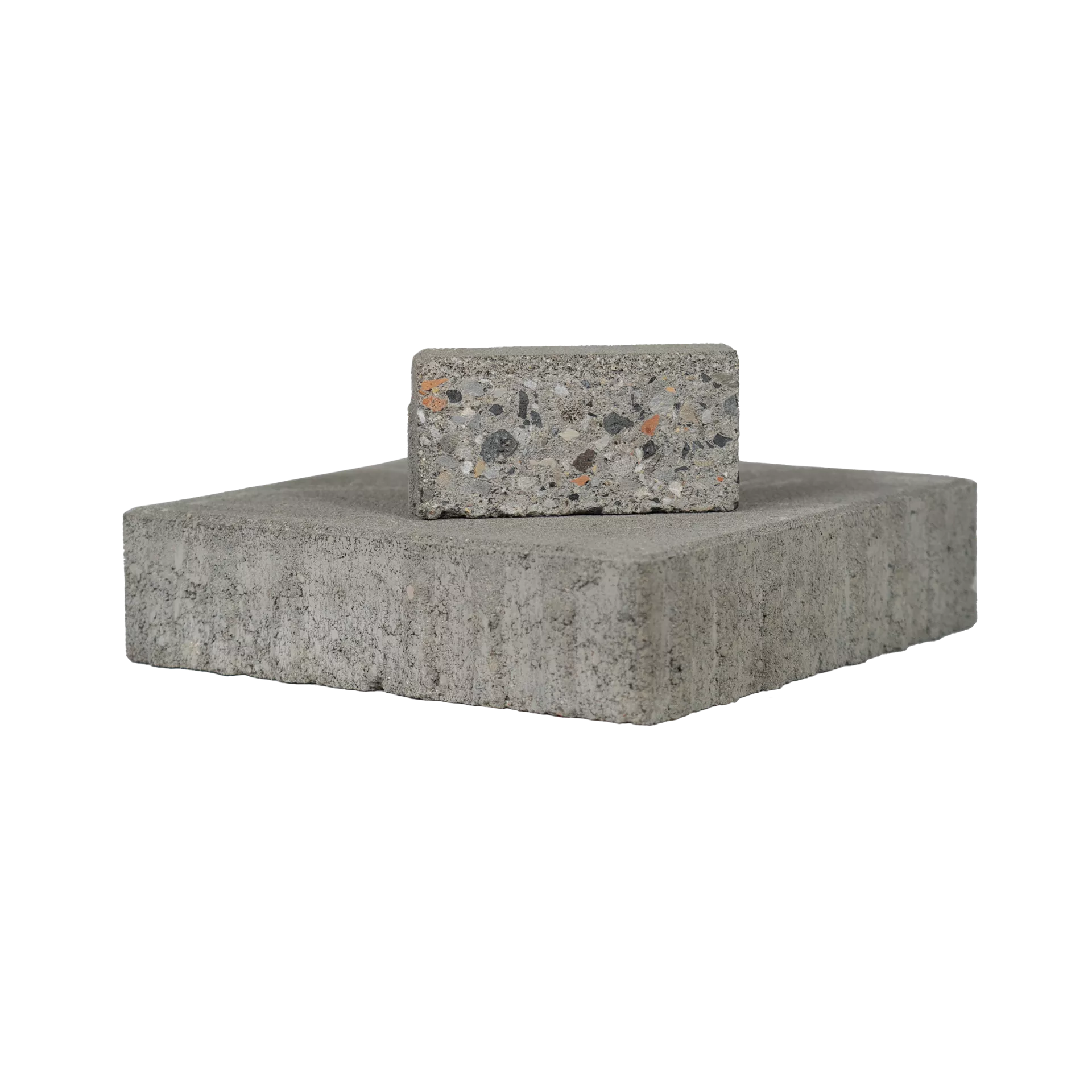 CARENA Pflasterstein mit Nockenverbund Recyclingbeton grau glatt gefast L 12.5 cm B 12.5 cm H 6 cm