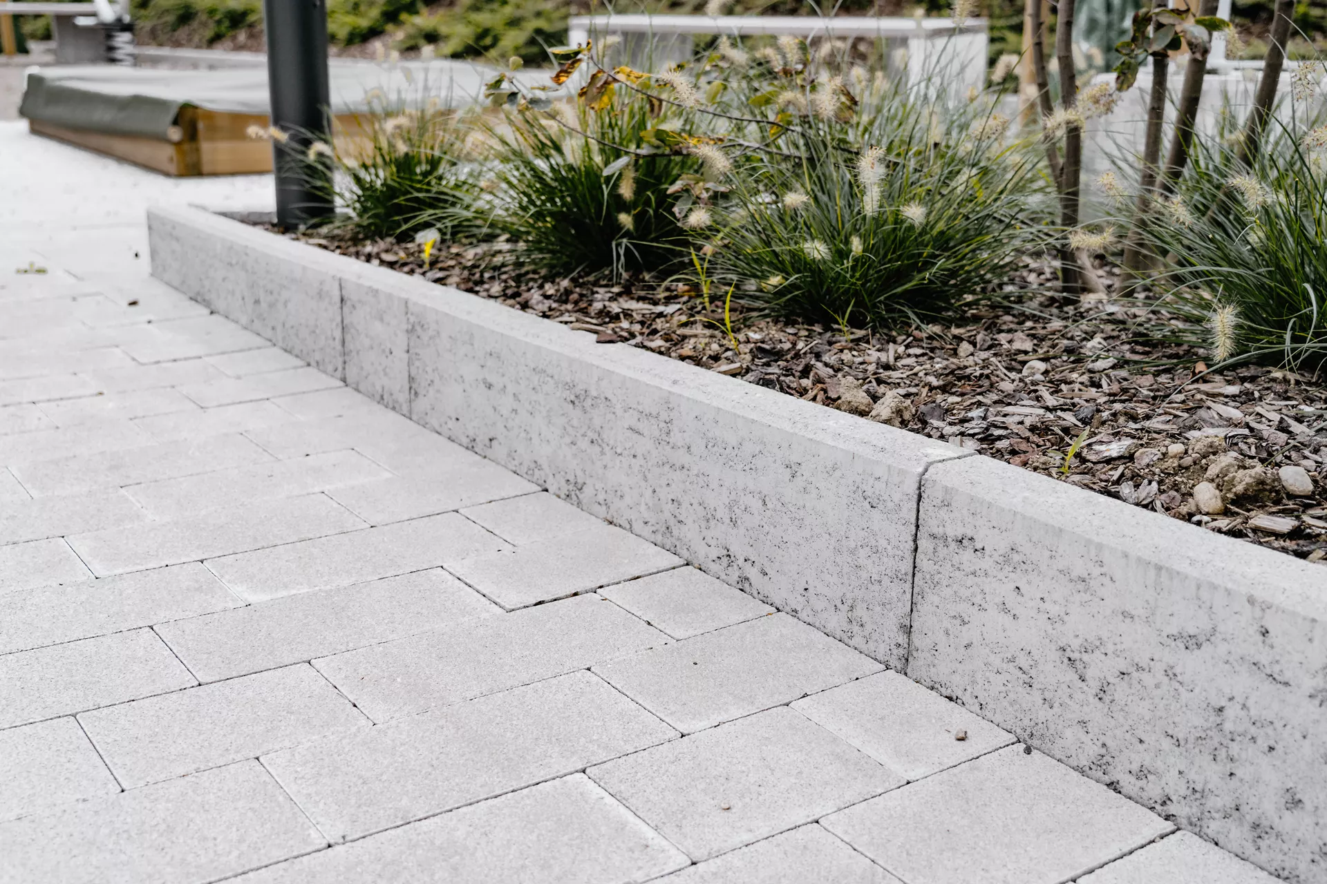 Stellplatte grau glatt beidseitig gefast L 100 cm B 8 cm H 30 cm