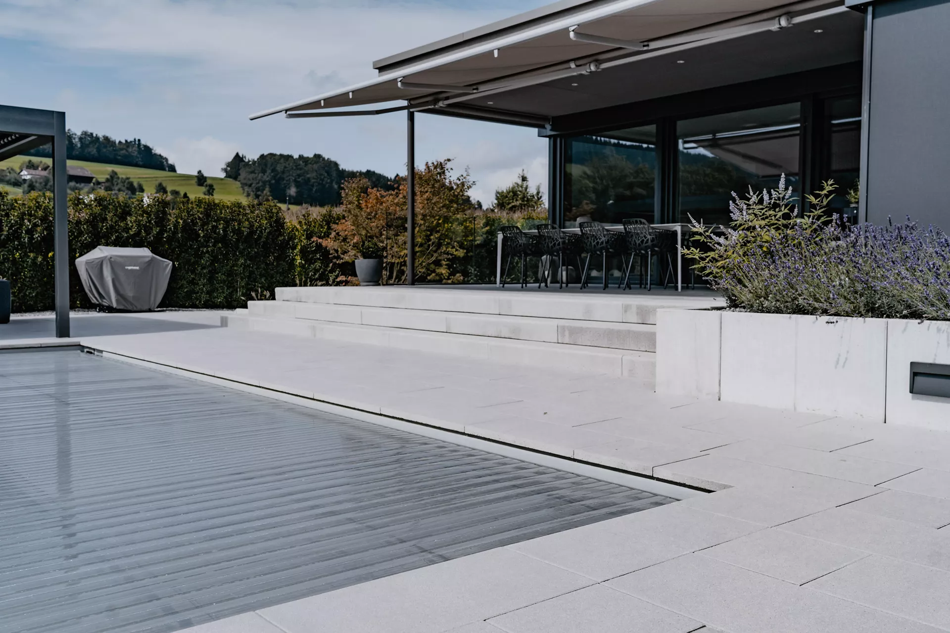 ALENA PLUS Gartenplatte lichtgrau gestrahlt gefast versiegelt L 80 cm B 40 cm H 4 cm