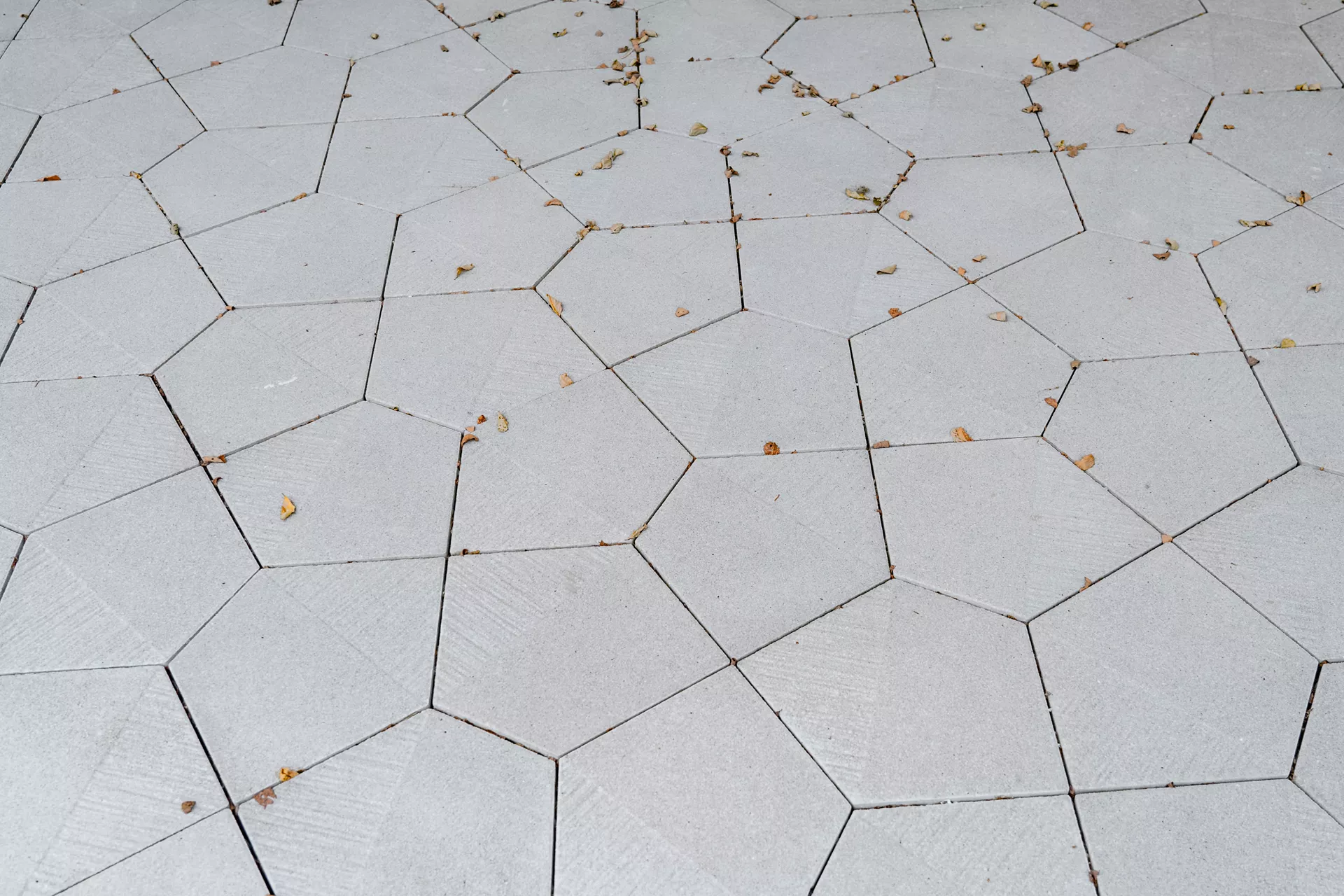 5-Eck Pflasterplatte Typ A + B grau glimmer glatt und strukturiert L 38.1 cm B 30.2 cm H 6 cm