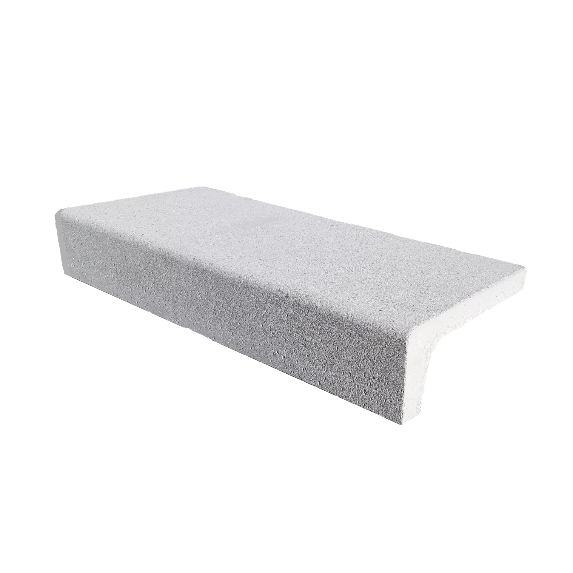 FROSTA Winkelstufe grau gestrahlt stirnseitig leicht gerundet L 120 cm B 40 cm H 15 cm