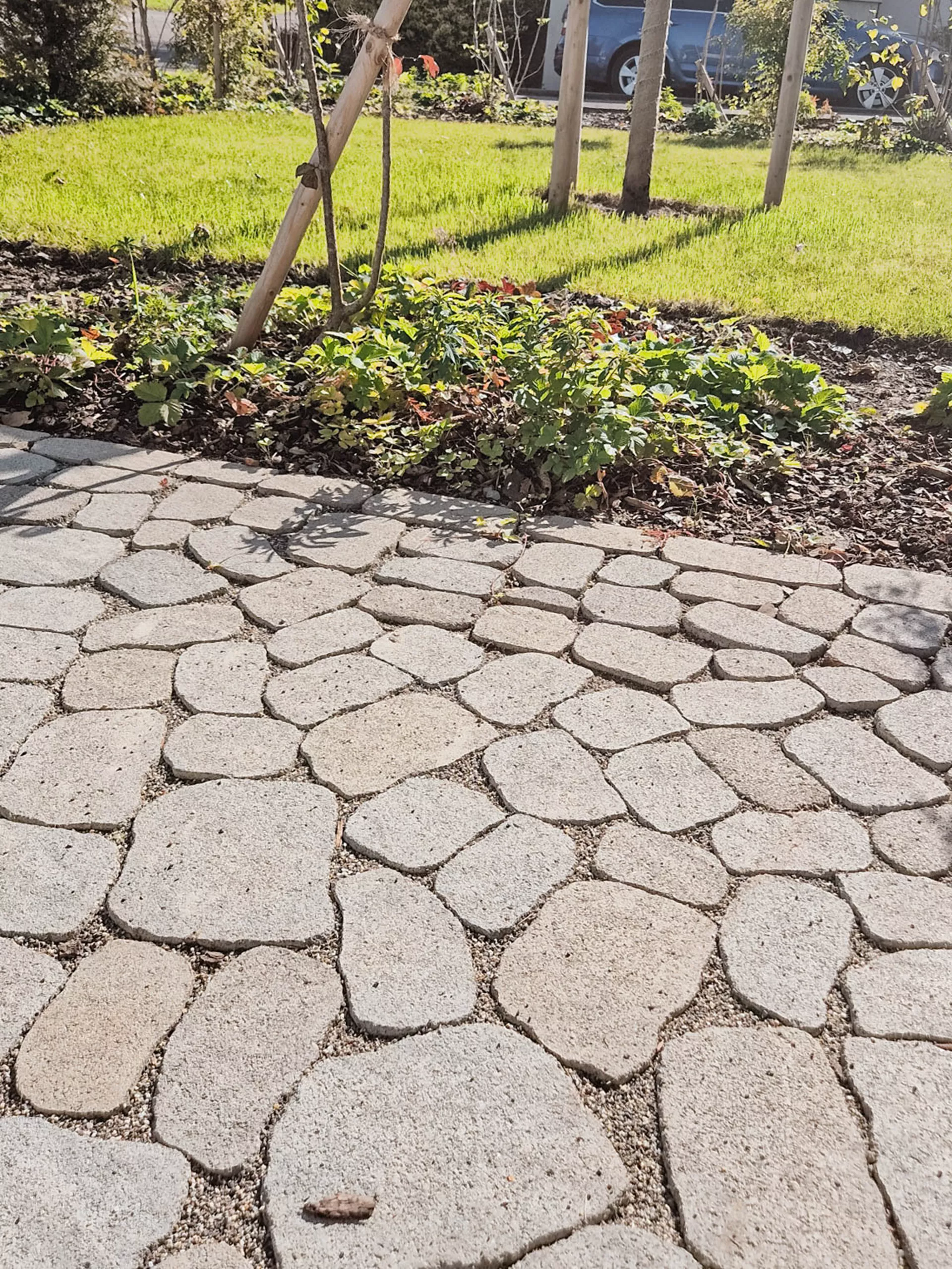 ARENA VISTA Pflasterstein jurakalk strukturiert Kanten gebr. L 6.5 - 21.9 cm B 8.6 - 12.2 cm H 7 cm