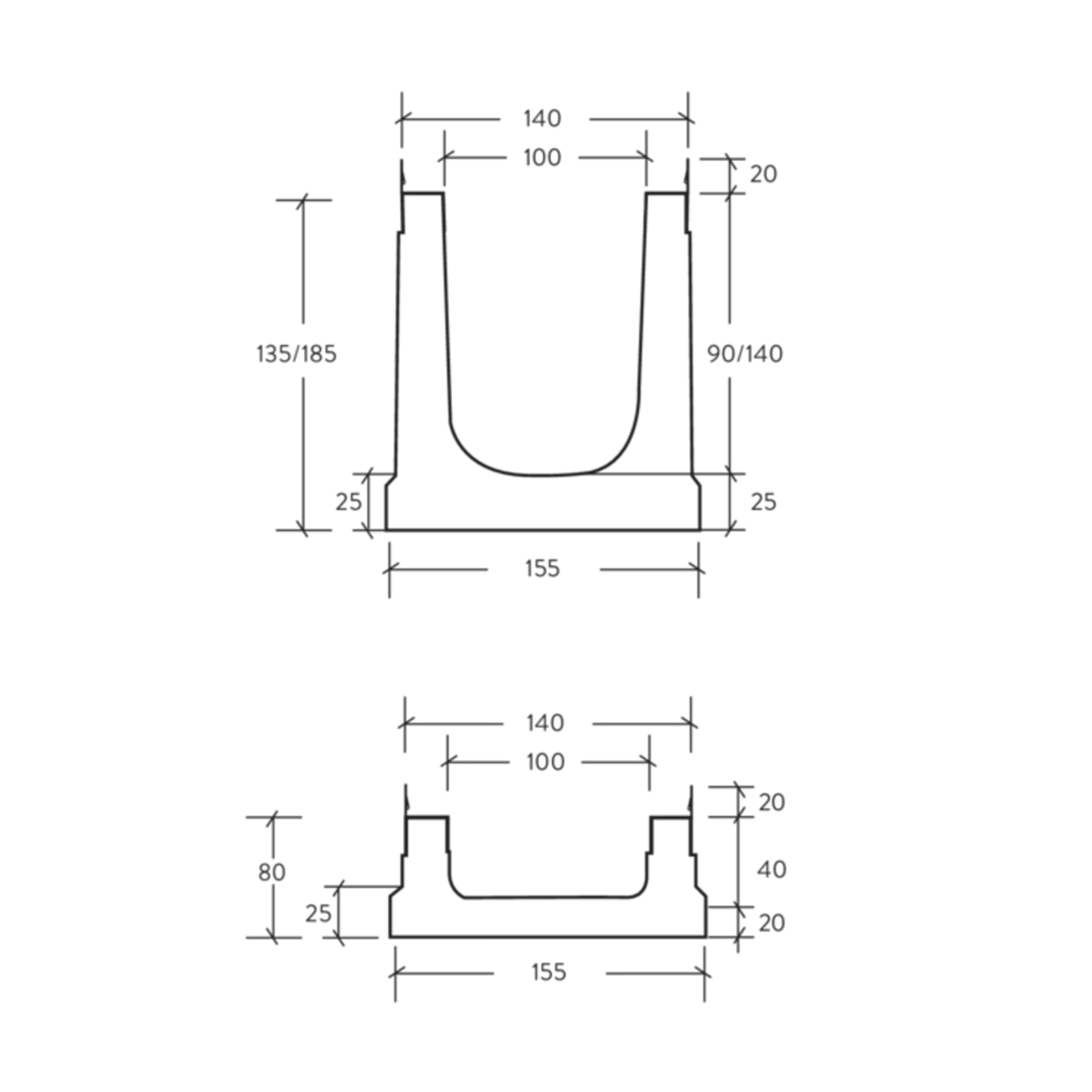 BIRCOslim<sup>®</sup> Rinnen NW 100