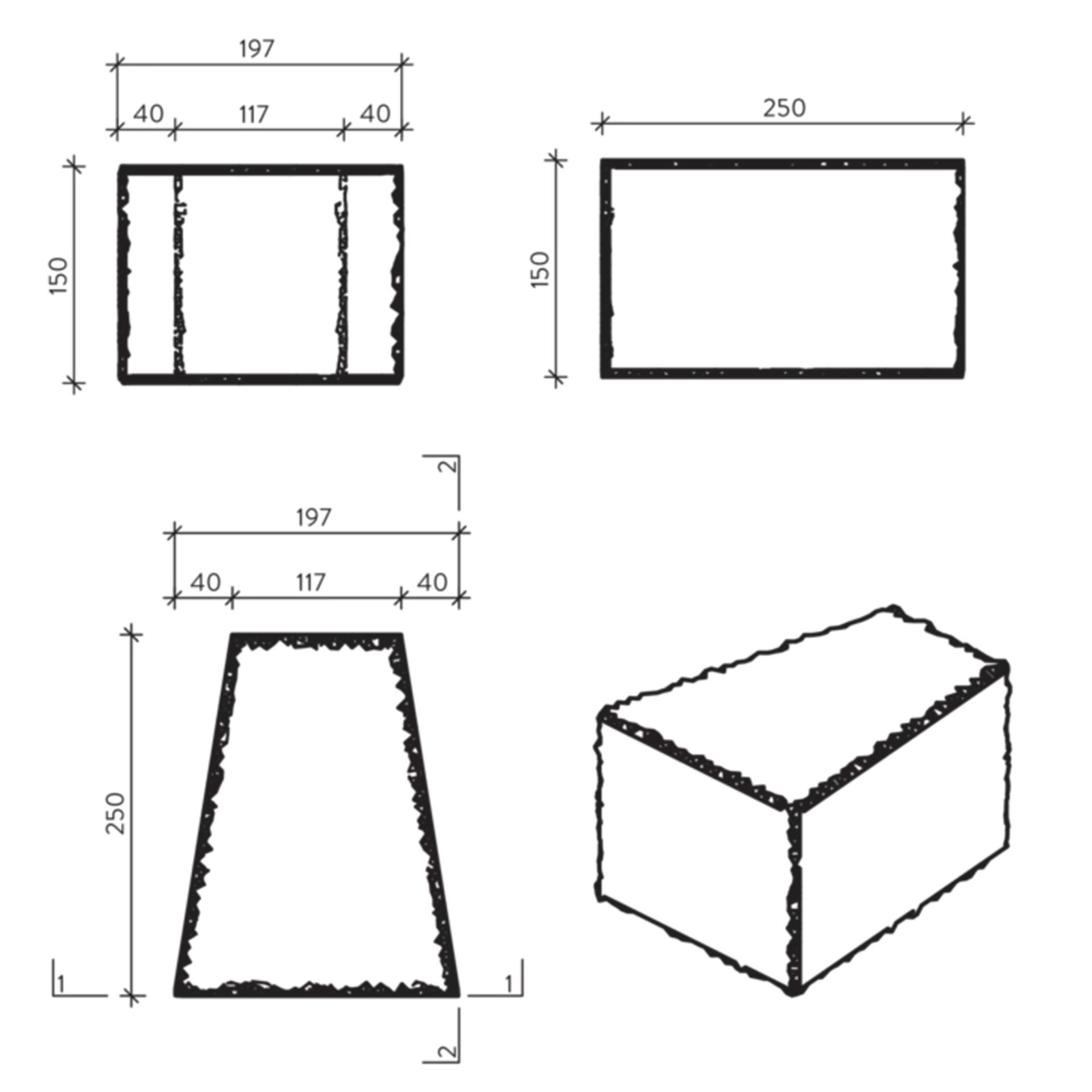 CUATRO Keilmauersteine