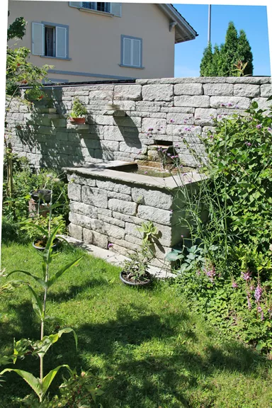 SANTURO Landhausmauer Typ 2 2-seitig gespalten grau Kanten gebrochen L 30-50 cm B 25 cm H 15 cm