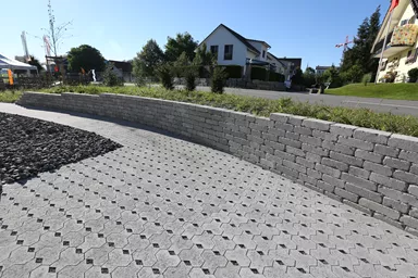 TEGULA SPLITT Ökostein mit Nocken Normalstein grau Kanten gebrochen L 23.2 cm B 17.2 cm H 7 cm