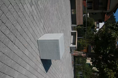 KUBUS Sitzelement heavy grau glatt gefast L 45 cm B 45 cm H 45 cm