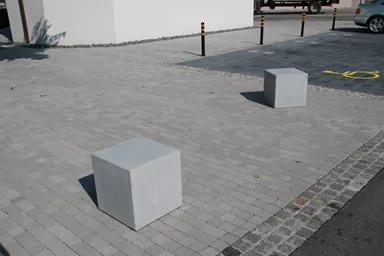 KUBUS Sitzelement heavy grau glatt gefast L 45 cm B 45 cm H 45 cm