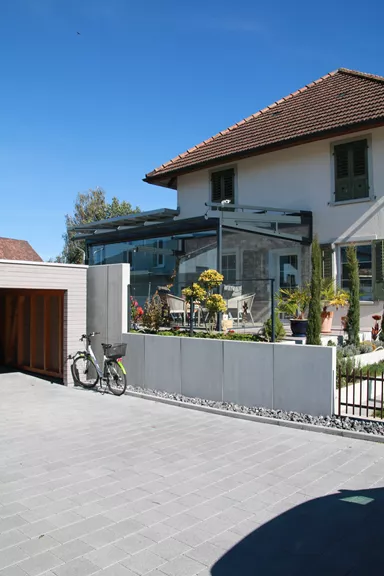 TRIPLA Winkelplatte bewehrt Typ 12.81 grau glatt gefast L 100 cm B 75 cm H 120 cm W 12 cm