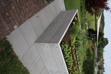 Hochbeet mit Holzstruktur Typ 3 naturgrau strukturiert leicht gefast bewehrt L 234 cm B 234 cm H 75 cm W 6 cm