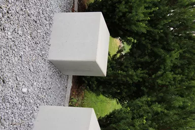 KUBUS Sitzelement heavy grau glatt gefast L 45 cm B 45 cm H 45 cm