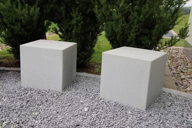 KUBUS Sitzelement heavy grau glatt gefast L 45 cm B 45 cm H 45 cm