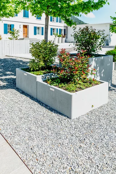 PARCO Pflanzentrog quadratisch grau glatt L 100 cm B 100 cm H 50 cm W 5 cm