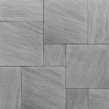 NATURE MOMENTS Gartenplatte hellgrau mit Schieferstruktur vollkantig L 60 cm B 60 cm H 5.5 cm