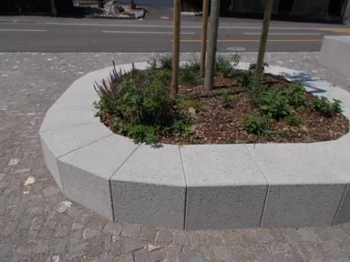 U-Element grau gestrahlt gefast Normalelement Typ 1 bewehrt L 50 cm B 50 cm H 40 cm