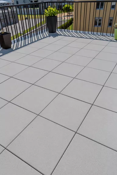 PARCO FINA Gartenplatte grau gestrahlt gefast L 50 cm B 50 cm H 4 cm