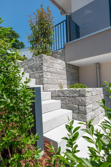 SANTURO Mini Landhausmauer 2-seitig gespalten grau L 30-50 cm B 15 cm H 15 cm