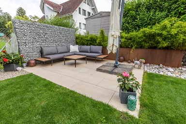 Feinsteinzeug Gehwegplatte Pietra di Barge beige strukturiert vollkantig L 90 cm B 45 cm H 2 cm