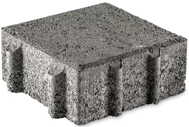 Pavé éco CLASSIC GRAVIER 20/20/8 cm, emboîtement avec ergots, chanfreiné, gris