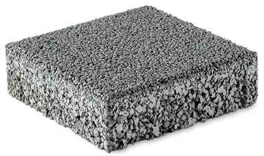 CLASSIC Sickerstein fino mit Nocken grau haufwerksporig gefast L 20 cm B 20 cm H 6 cm