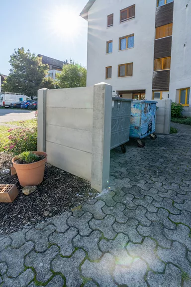 Pfosten für Betonbrett Typ B Endpfosten 1 Nut grau glatt vollkantig L 15 cm B 15 cm H 210 cm