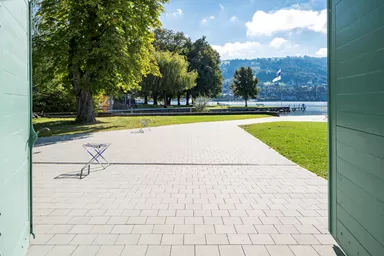 CARENA Pflasterstein mit Nockenverbund grau glatt vollkantig L 25 cm B 25 cm H 6 cm