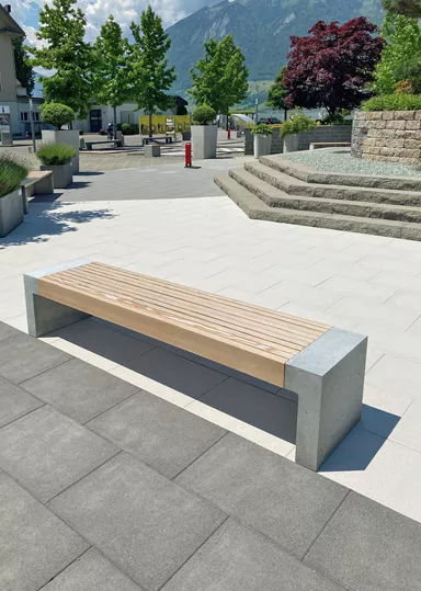 INTERMEZZO Bank CORNER Betonwinkel Typ 1 grau glatt vollkantig L 17 cm B 47 cm H 45 cm W 10 cm