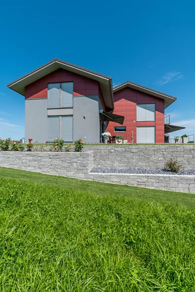 SANTURO Landhausmauer Typ 2 2-seitig gespalten grau Kanten gebrochen L 30-50 cm B 25 cm H 15 cm