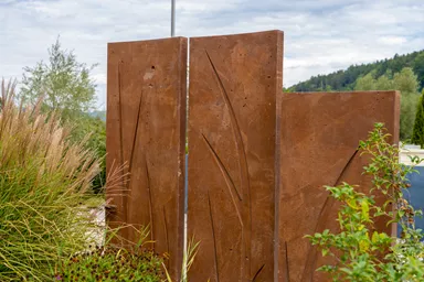 FERRO CONCRETE Betonstele bewehrt mit Motiv 2 Rost glatt vollkantig L 50 cm B 6 cm H 100 cm