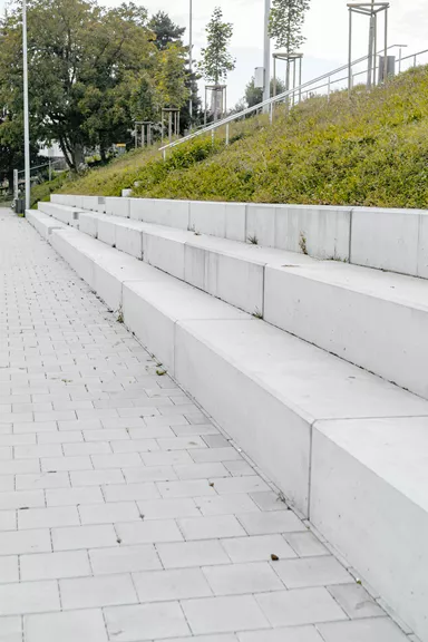 Vierkant-Element Normalelement beidseitig offen grau glatt gefast L 300 cm B 65 cm H 50 cm