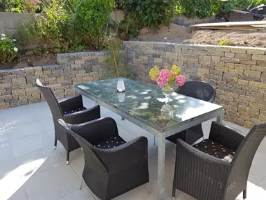 VERZASCA Weinbergmauer allseitig gerumpelt beige marmoriert L 16 cm B 16 cm H 22.5 cm