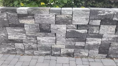 VERZASCA Weinbergmauer allseitig gerumpelt grau marmoriert L 16 cm B 16 cm H 22.5 cm