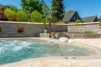 SANTURO Landhausmauer Typ 2 2-seitig gespalten jurakalk Kanten gebrochen L 30-50 cm B 25 cm H 15 cm