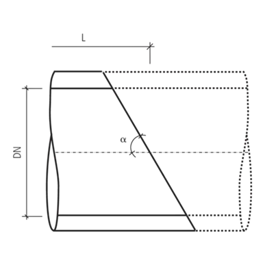 Bearbeitungszuschläge Rohrschnitt schräg