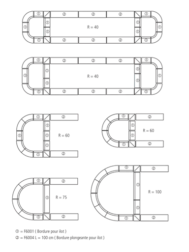 Inseleinfahrtssteine mit Vorsatz